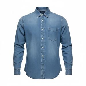 👔 Façonnable Denim Button-Up Shirt – Size 15½ / L – 100% Cotton